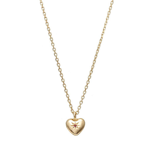 Silk & Steel Petite Puffed Heart Necklace